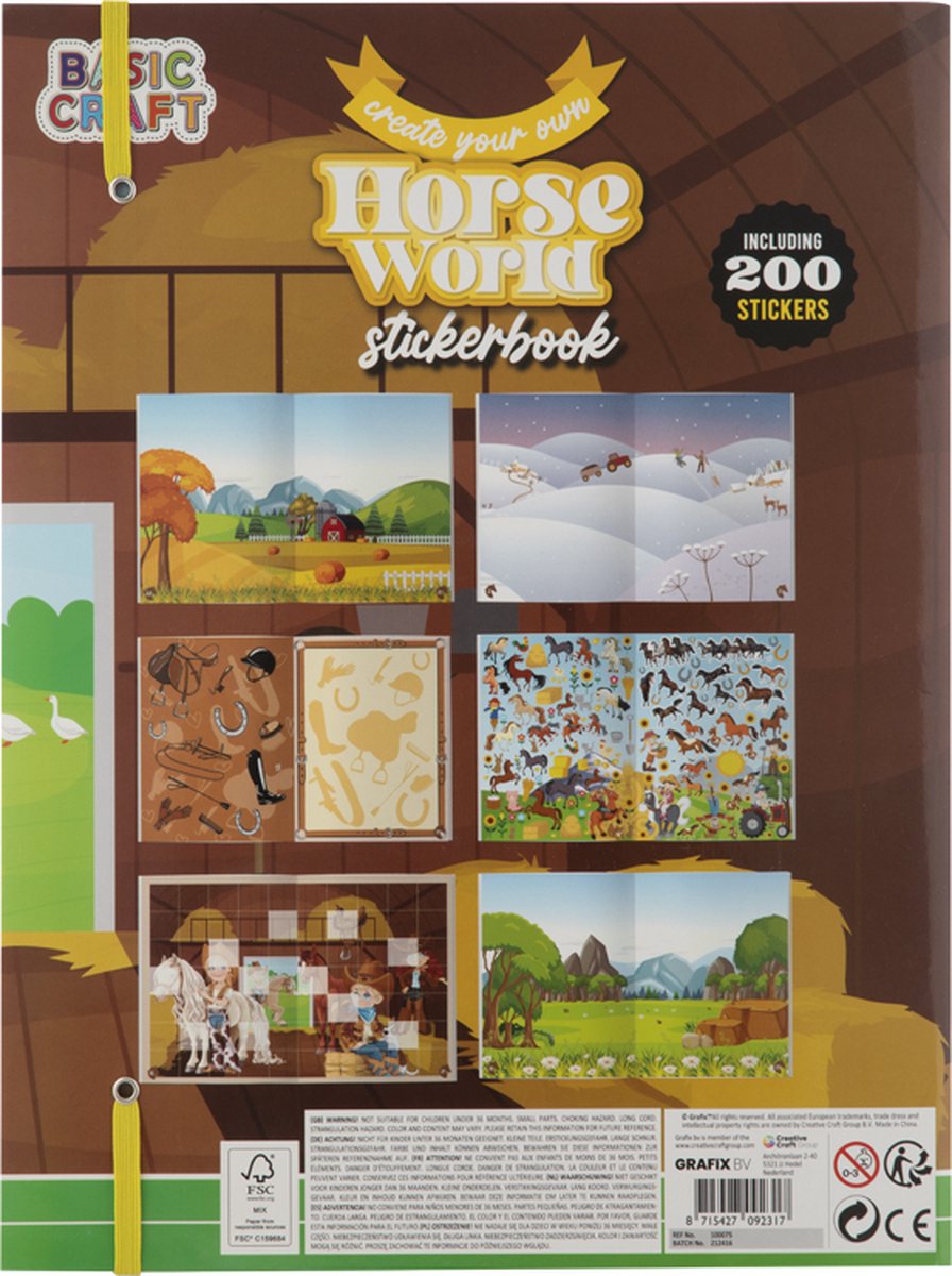 Grafix Create your own Paarden Wereld  Stickerboek - 200 stickers - activiteitenboek voor meisjes - Doeboek - Opdrachten Boekje - Sinterklaas cadeau — afbeelding 2