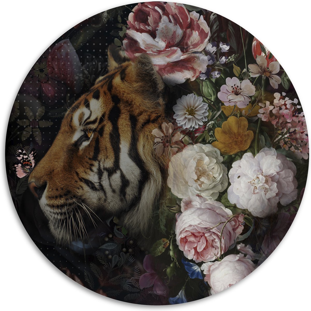 Melli Mello - Wall Circle Wild Beauty - Wanddecoratie - Modern & Dierenprint Design - Dibond® - Ø 70