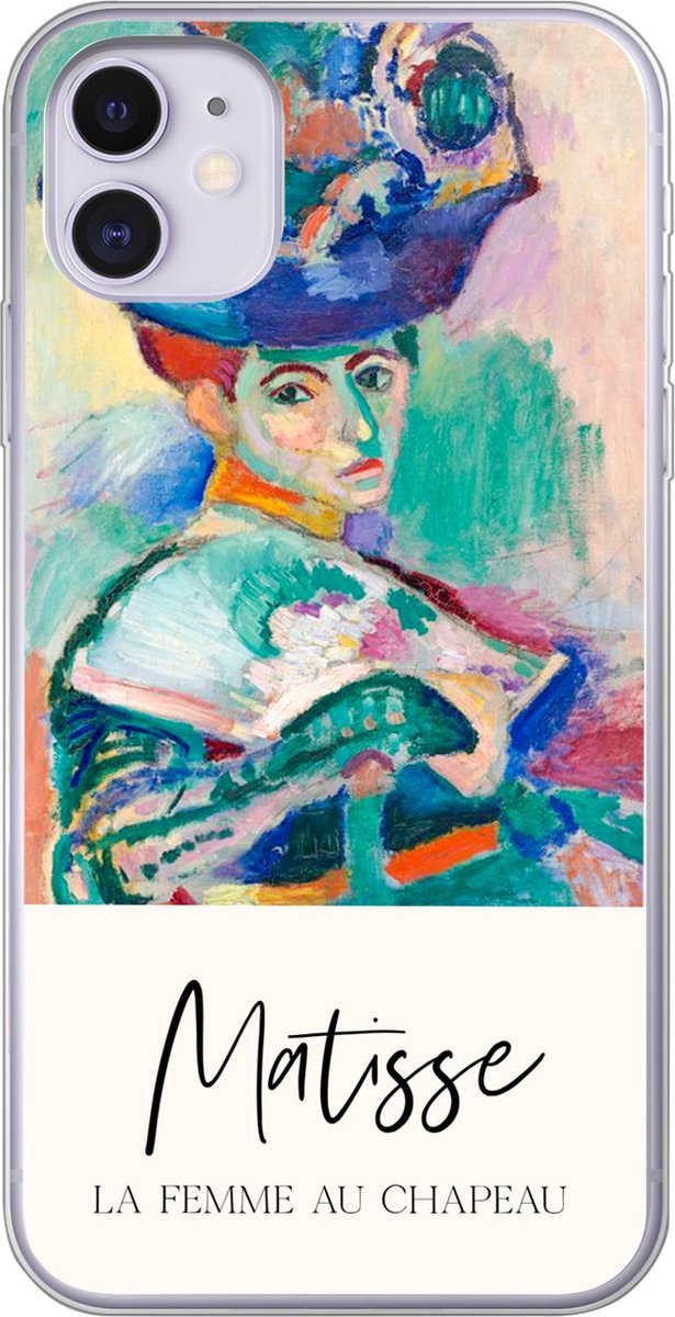 Telefoonhoesje Geschikt voor iPhone 11 hoesje - La femme au chapeau - Matisse - Kunst - Siliconen Telefoonhoesje Telefoonhoesje