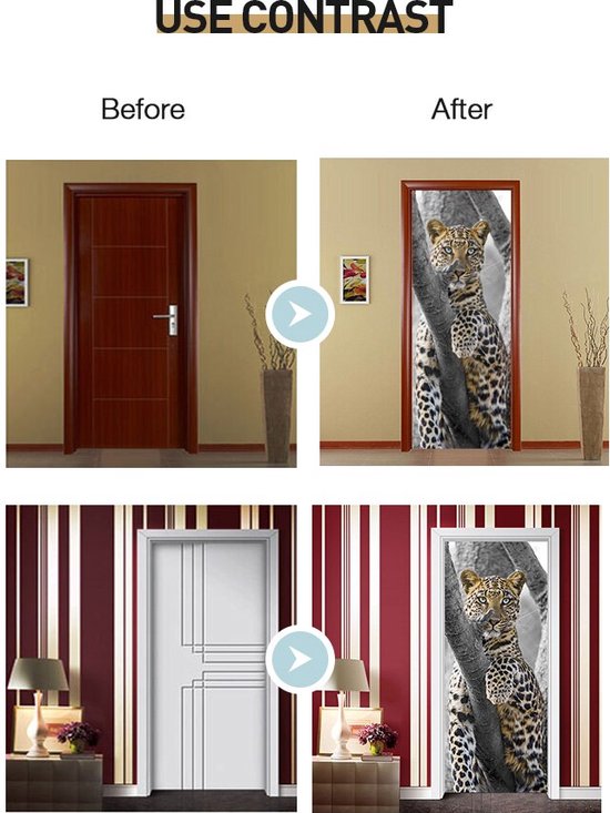 - deurposter luipaard - panter - - koelkast - muur - kinderkamer... | bol.com