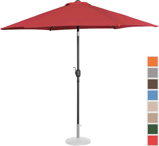 Uniprodo Grote parasol - bordeaux - zeshoekig - Ø 270 cm - kantelbaar