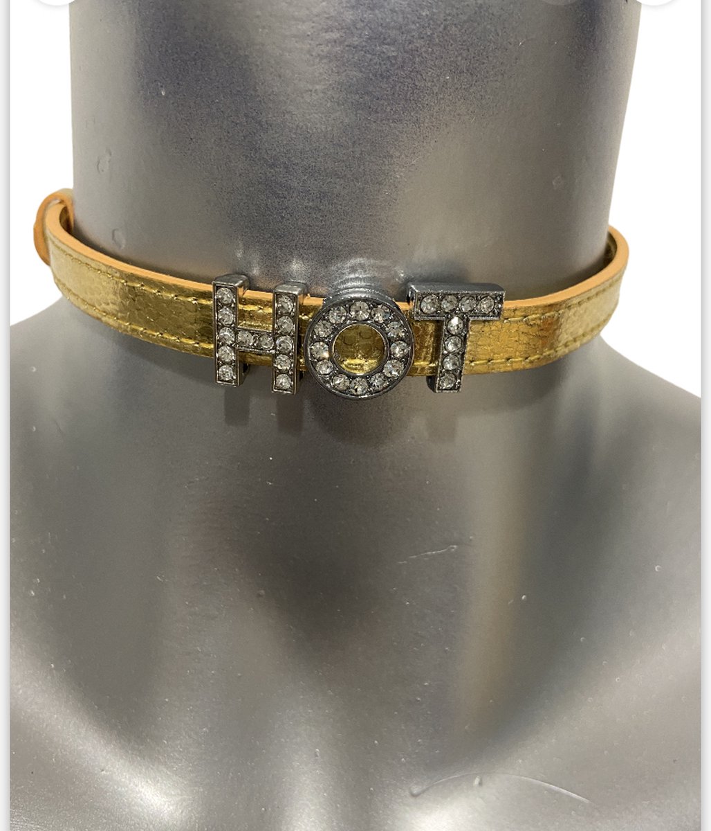 Power Escorts Kinky Gouden Halsband - Exclusieve Steentjes Naam HOT