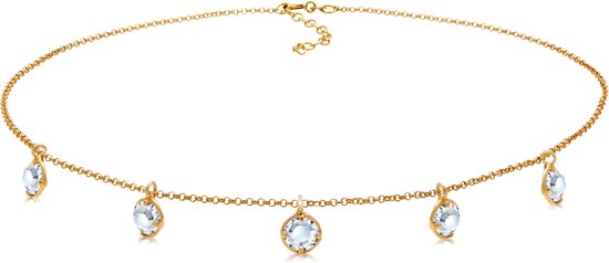 Elli Elli Halsketting Dames Choker Laag Drie Rijen Plaat Boho Trend Blogger In 925 Sterling Zilver Kettingen