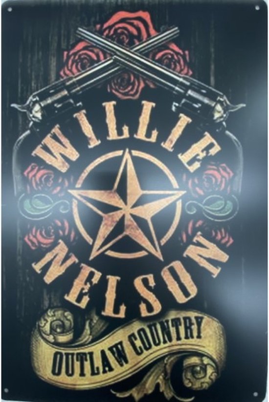 Wandbord - Willie Nelson Outlaw Country