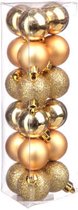 Kerstballen goud - 18x stuks met diameter 3 cm - Glans mat - Kerstboomversiering