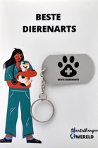 Beste Dierenarts Sleutelhanger inclusief kaart – Dierenarts cadeau – beste dierenarts- Leuk kado voor je dierenarts om te geven - 2.9 x 5.4CM