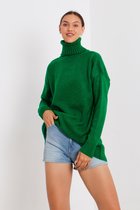 SOCKSTON-Coltrui Dames- Dames Trui met Turtleneck -Dagelijks Comfort Hoogwaardig Kwaliteit-Maat One Size- green