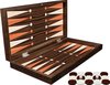 Afbeelding van het spelletje Groot houten backgammon bordspel - Met schaakbord - Turks Tavla - XXL 48cm
