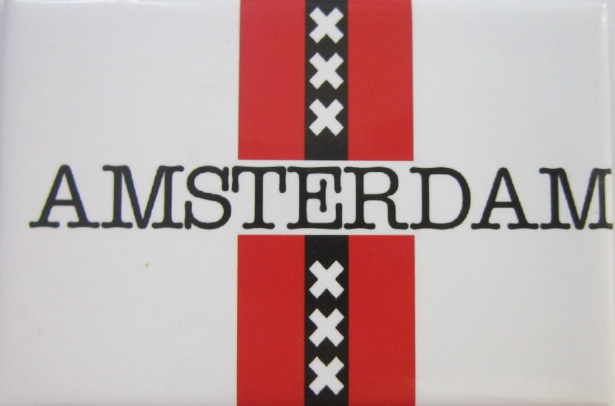 Koelkast magneet Amsterdam met Kruisjes.
