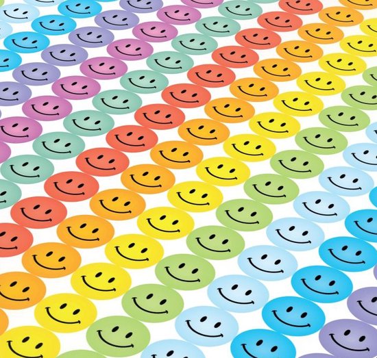 Fako Bijoux® - 500 Autocollants Sur Rouleau - 2.5cm - Emoji / Smiley Jaune  - Stickers