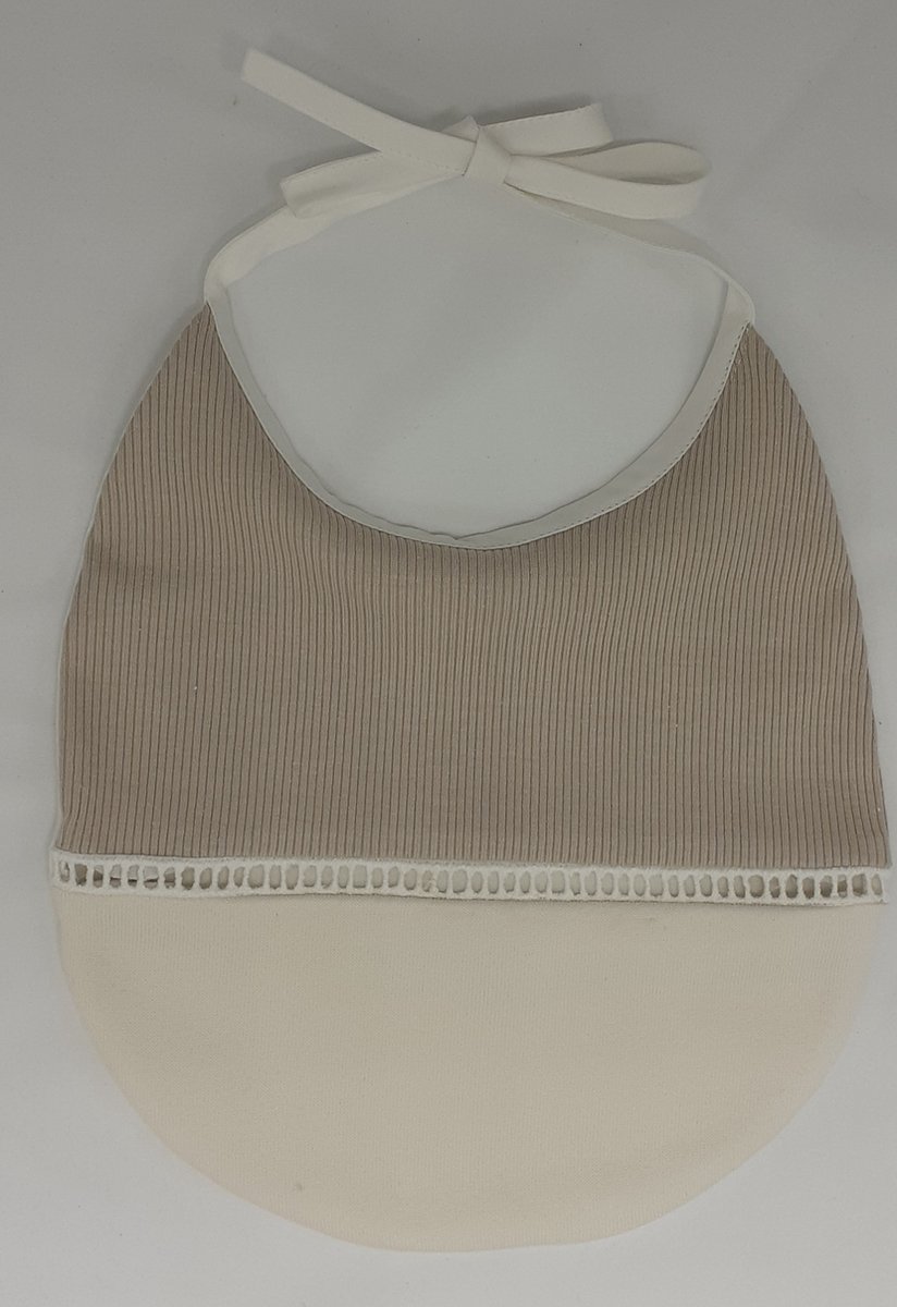 Goedkoopste Slab Rosalynn Vintage creme tricot rib met kant, katoen, striklintjes, vochtopnemend