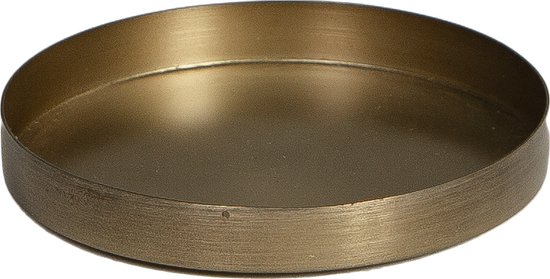 STILL - Klein Schaaltje - Rond - Kaarsenplateau - Kaarsen onderzetter - Ijzer - Warm Goud - Set van 2 stuks - 11x1.5 cm