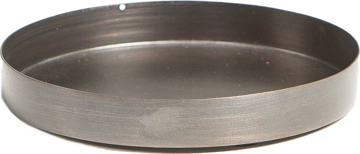 STILL Rond Schalen Set van 2 Brons Metaal - 11x1,5 cm - Decoratief Plateau voor Kaarsen en Accessoires