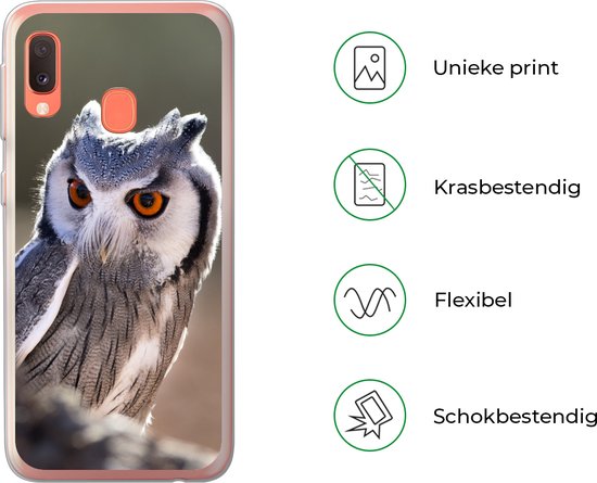 Coque Samsung Galaxy A20e - Hibou - Macro - Animal - Siliconen