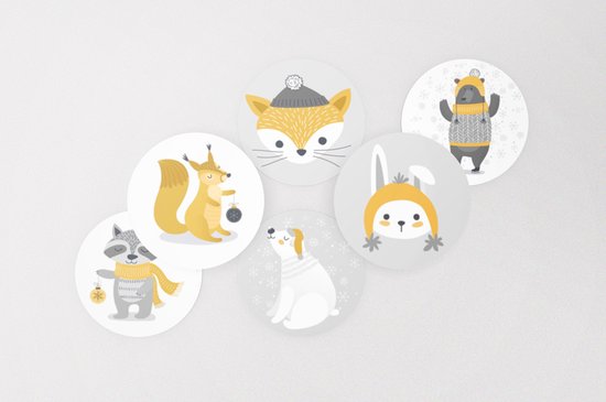 18x Eenhoorn dieren stickers met glitters - kinderstickers