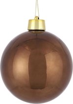 1x Grandes boules de Noël synthétiques marron châtain 20 cm - Boules de Noël marron de Groot taille - Décoration d' Décorations pour sapins de Noël de Noël / Décoration de Noël