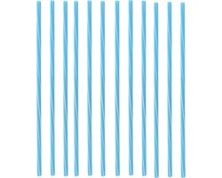 Herbruikbare rietjes - 50x - Blauw/wit - Kunststof - 22 cm