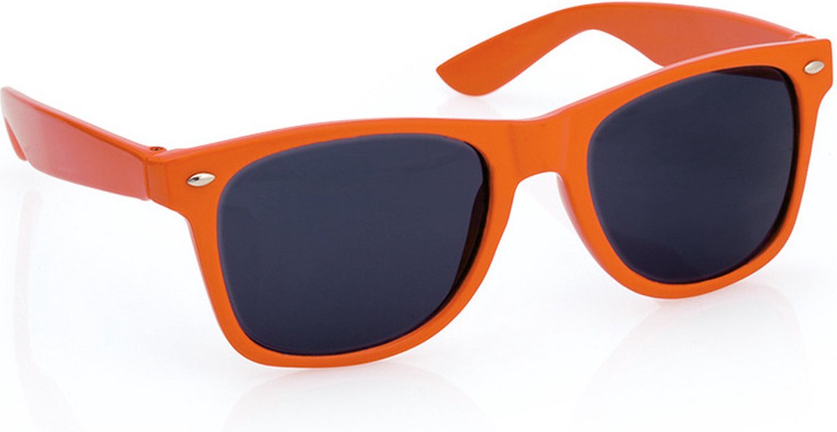 Hippe Party zonnebril - oranje - plastic - UV400 - verkleedbril - carnaval/verkleed