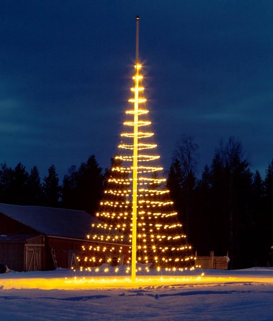 Montejaur Vlaggenmast Kerstboom Verlichting- 6 meter- 480Led- Warm Wit - Montejaur