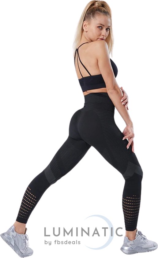 Sportlegging Dames - Fitness Legging - Yoga Legging - High Waist Sport Legging - Anti Cellulite - Shapewear Dames - Push Up - Butt Lifter - Sportkleding Dames - Booty | Luminatic® | Zwart | M