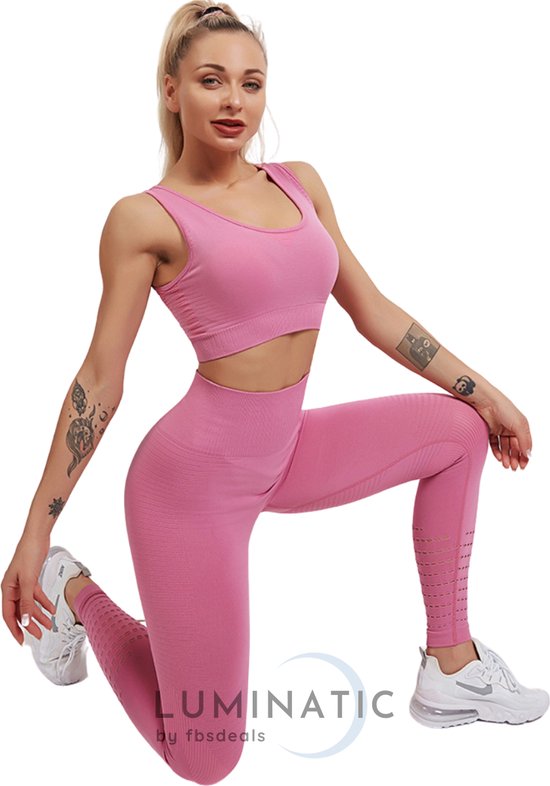 Sportlegging Dames - Fitness Legging - Yoga Legging - High Waist Sport Legging - Anti Cellulite - Shapewear Dames - Push Up - Butt Lifter - Sportkleding Dames - Booty - Luminatic® - Roze - S van Merkloos — afbeelding 2