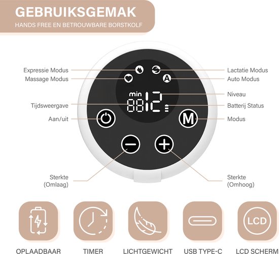Sobia® Go Comfort - Handsfree Borstkolf - Elektrische Borstkolf - Draadloze borstkolf - 2 Stuks - Incl. 40 Moedermelk Bewaarzakjes, Borstvoeding E-Book, Opbergtas & 5 Verschillende Borstmaten! van Sobia® — afbeelding 5