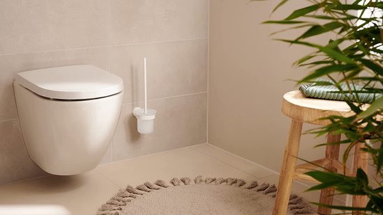 Ensemble Toilettes tesa® MOON WHITE avec support et brosse WC