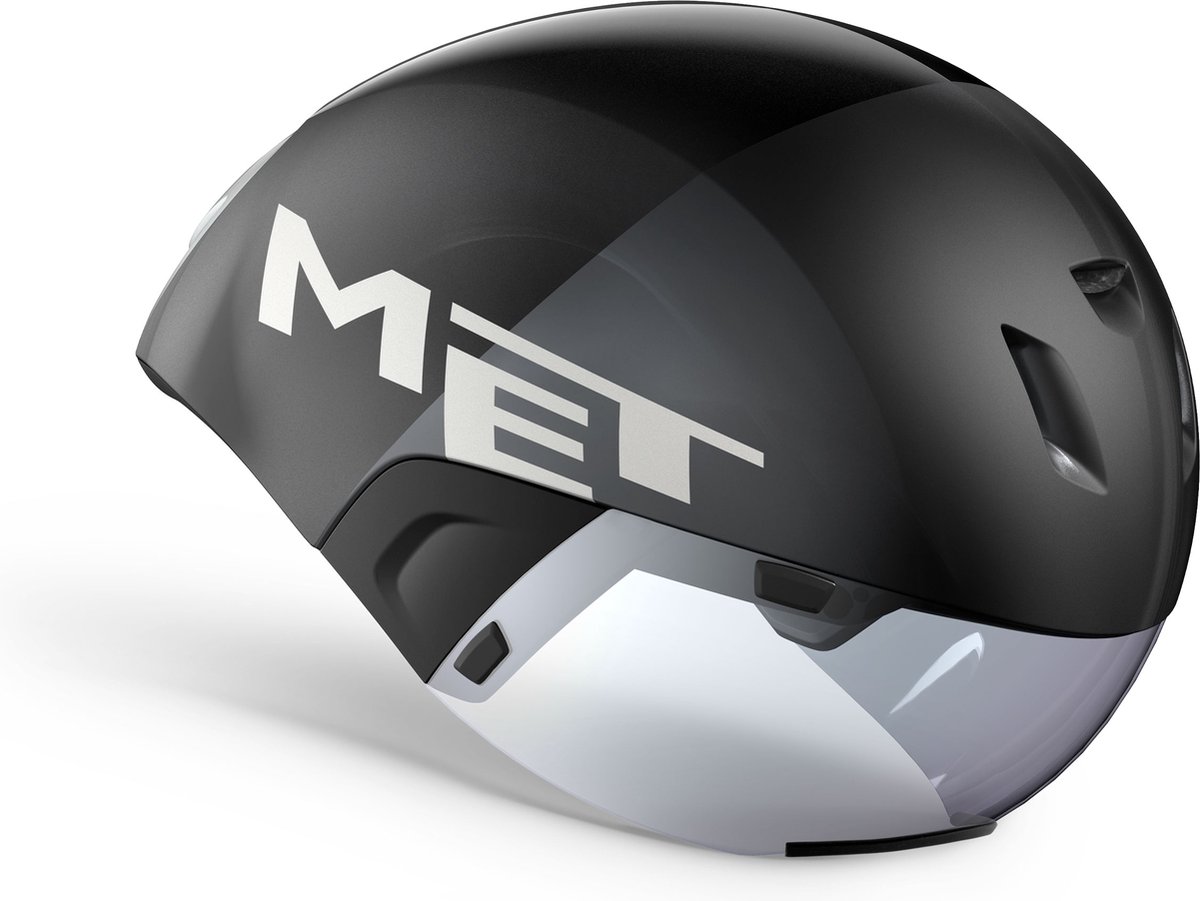 MET Codatronca Fietshelm - Tijdrit - Maat L - Black Silver Matt Glossy