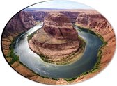 WallClassics - Dibond Ovaal - Horseshoe Bend Rotsen, Arizona - 28x21 cm Foto op Ovaal (Met Ophangsysteem)