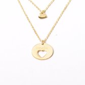 MeYuKu - Bijoux- Chaîne en or 14 carats - Coeur