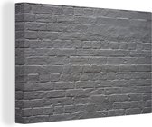 Peintures sur toile - Mur de brique peint en blanc - 90x60 cm - Décoration murale