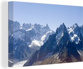 Canvas Schilderij Alpen - Sneeuw - Berg - 60x40 cm - Wanddecoratie