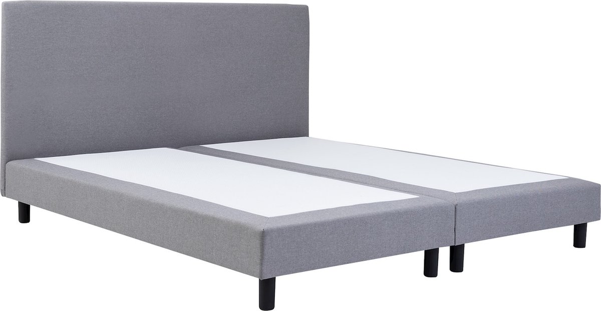 Beter Bed Basic Box Ambra vlak zonder matras 140 x 200 cm lichtgrijs