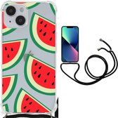 Smartphone hoesje Geschikt voor iPhone 14 Telefoonhoesje met tekst met transparante rand Watermelons