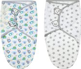 Vicloon Swaddle Bébé, Lot de 2 couvertures pour bébé pour nouveau-né de 0 à 3 mois Couverture à emmailloter 100 % Katoen Couverture de sac de couchage réglable