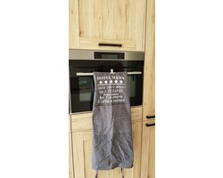 Keukenschort zwart vrouw met grappige tekst bedrukt cadeau| katoenen  Keuken BBQ Schort Kookschort Kokschort hotel mama mama papa opa oma vrouwen dames mannen heren anders dan tekstbord  je wordt liefste aanstaande zwangerschapsaankondiging