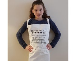Keukenschort met grappige tekst bedrukt Hotel Mama/ oma katoenen Barbecueschort Keuken BBQ Schort Kookschort Kokschort | BBQ Schort Kookschort Kokschort | Moederdag Vaderdag Cadeau voor Mama papa opa Oma vrouw dames man heren