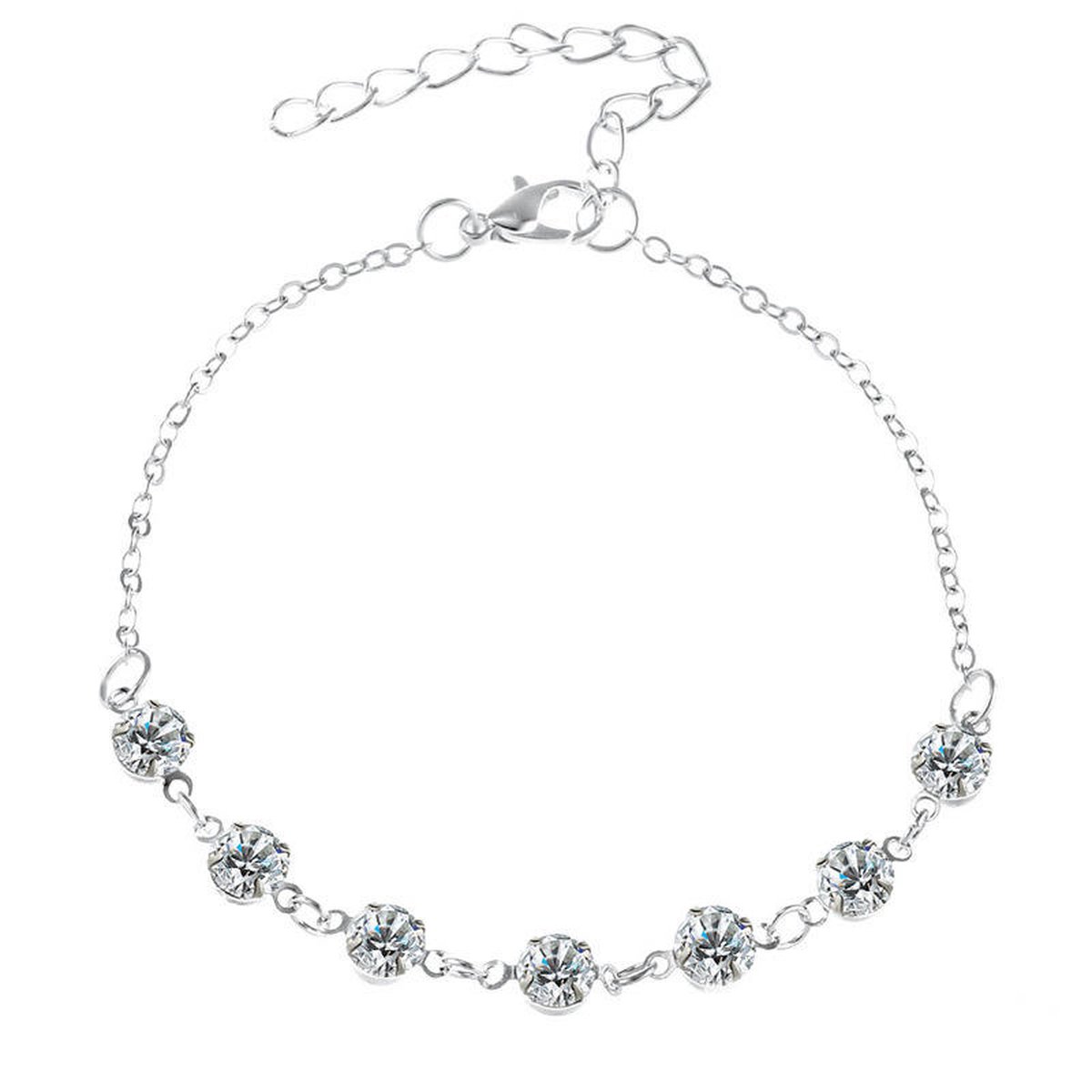 Lumici® | Kristal Armband - Crystal Bracelet - Diamand - Diamond - Zirkonia - Hart - Geslaagd - Cadeau Voor Vrouwen - Moederdag Cadeau - Valentijn - Liefde - Verrassing - Goud & Zilver
