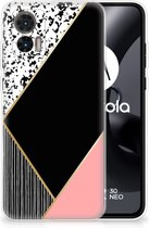 Telefoonhoesje Motorola Edge 30 Neo TPU Silicone Hoesje Black Pink Shapes