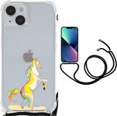 Leuk Case Geschikt voor iPhone 14 Plus Smartphone hoesje met doorzichtige rand Horse Color