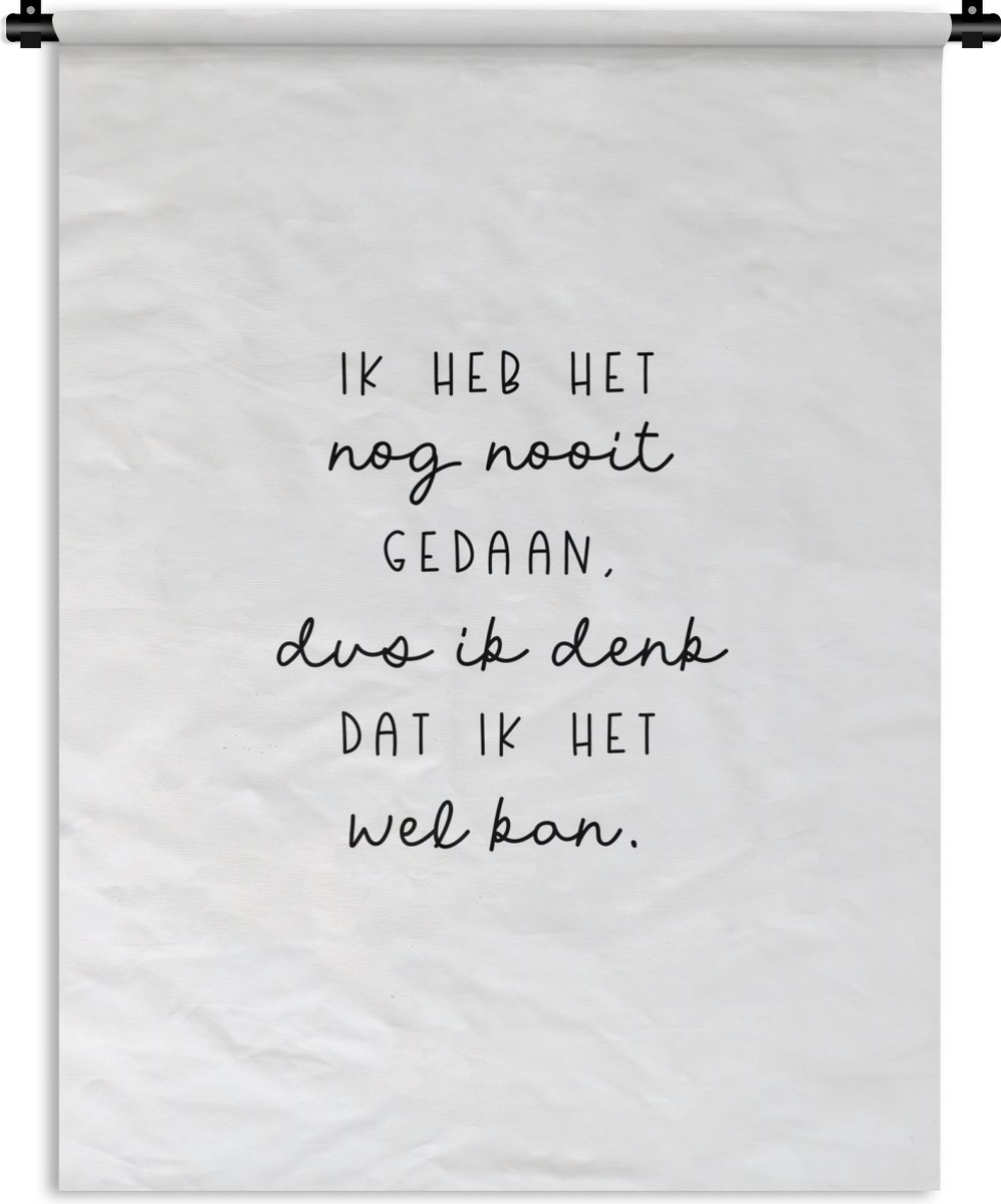 Wandkleed - Wanddoek - Quotes - Ik heb het nog nooit gedaan dus - Baby - Kinderen - 150x200 cm - Wandtapijt