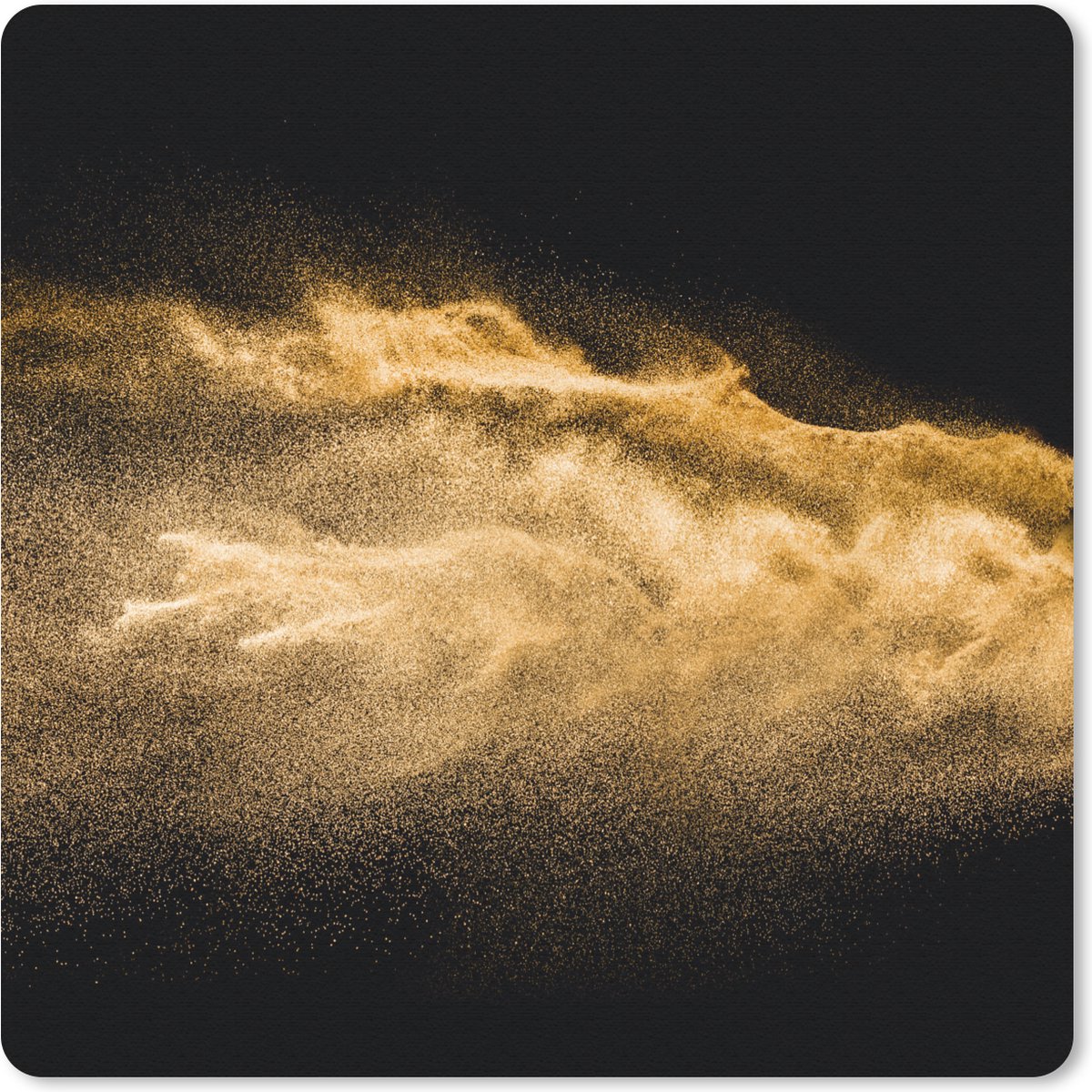 Muismat 30x30 cm - Mousepad Zand - Goud - Zwart - Luxe - Kunst - Muismatten