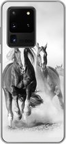 Geschikt voor Samsung Galaxy S20 Ultra hoesje - Paarden - Dieren - Illustratie - Siliconen Telefoonhoesje