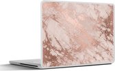 Laptop sticker - 14 inch - Marmer - Roze - Luxe - Marmerlook - Glitter - Design - 32x5x23x5cm - Laptopstickers - Laptop skin - Cover