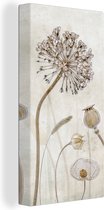 Canvas schilderij bloemen 20x40 - Kamer decoratie accessoires - Vintage schilderijen woonkamer - Botanische wanddecoratie slaapkamer - Muurdecoratie stilleven - Wanddoek interieur binnen - Woondecoratie huis - Woonaccessoires