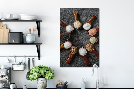 Impression sur Toile Cuillère - Herbes - Épices - Cuisine - Industriel - 40x60 cm - Décoration murale