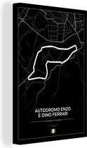Canvas Schilderij F1 - Racebaan - Italië - Zwart - Autodromo Enzo e Dino Ferrari - Zwart - 80x120 cm - Wanddecoratie - Vaderdag cadeau - Geschenk - Cadeautje voor hem - Tip - Mannen