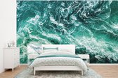 Behang - Fotobehang Oceaan - Water - Zee - Luxe - Groen - Turquoise - Breedte 320 cm x hoogte 240 cm