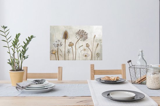 Stickers Stickers muraux - Fleurs - Aquarelle - Nature morte - 60x40 cm - Feuille adhésive