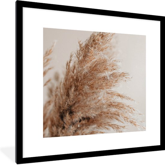Affiche avec cadre Herbe de la pampa riche et moelleuse de la nature - 40x40 cm